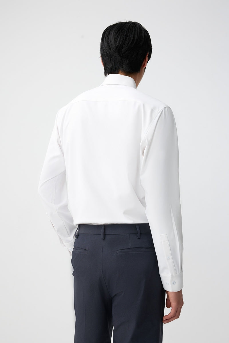 Direct From Brand,FYNE, FYNE White Moisture Absorption Slim Fit Dress Shirt, White, Large-43-TagL