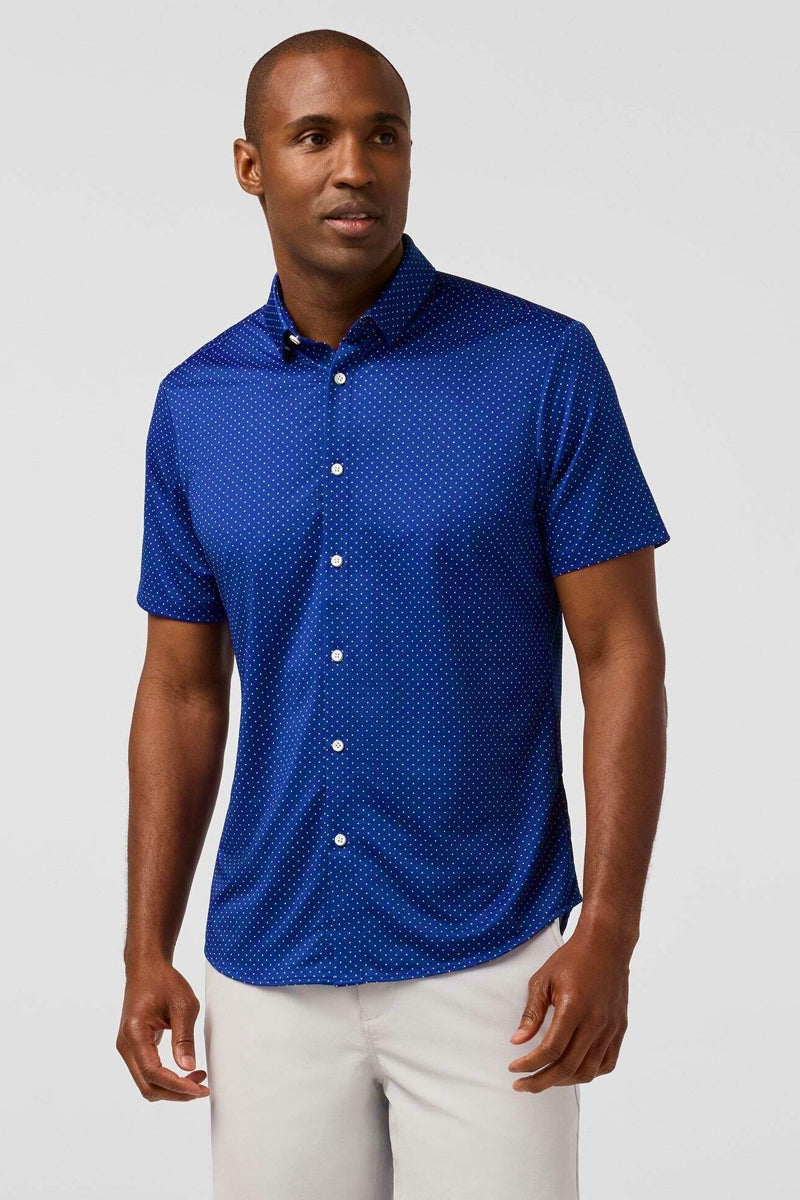 Wholesale,Mizzen + Main, Mizzen + Main Cobalt Dot Print No-Tuck Trim Shirt, Blue, Extra Extra Large-52-TagXXLSmall-41-TagSMedium-43-TagMLarge-46-TagLExtra Large-49-TagXL