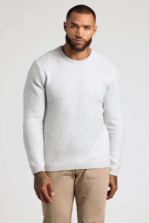 True Classic Light Heather Grey Marled Sweater
