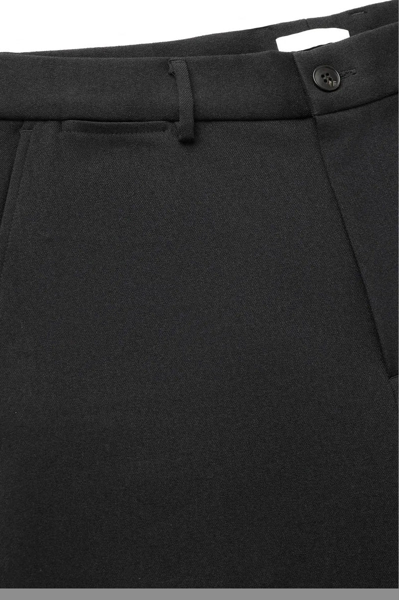 Direct From Brand,FYNE, FYNE Black Wool-like Four-Way Stretch Suit Pants, Black, 34W-29L-TagM