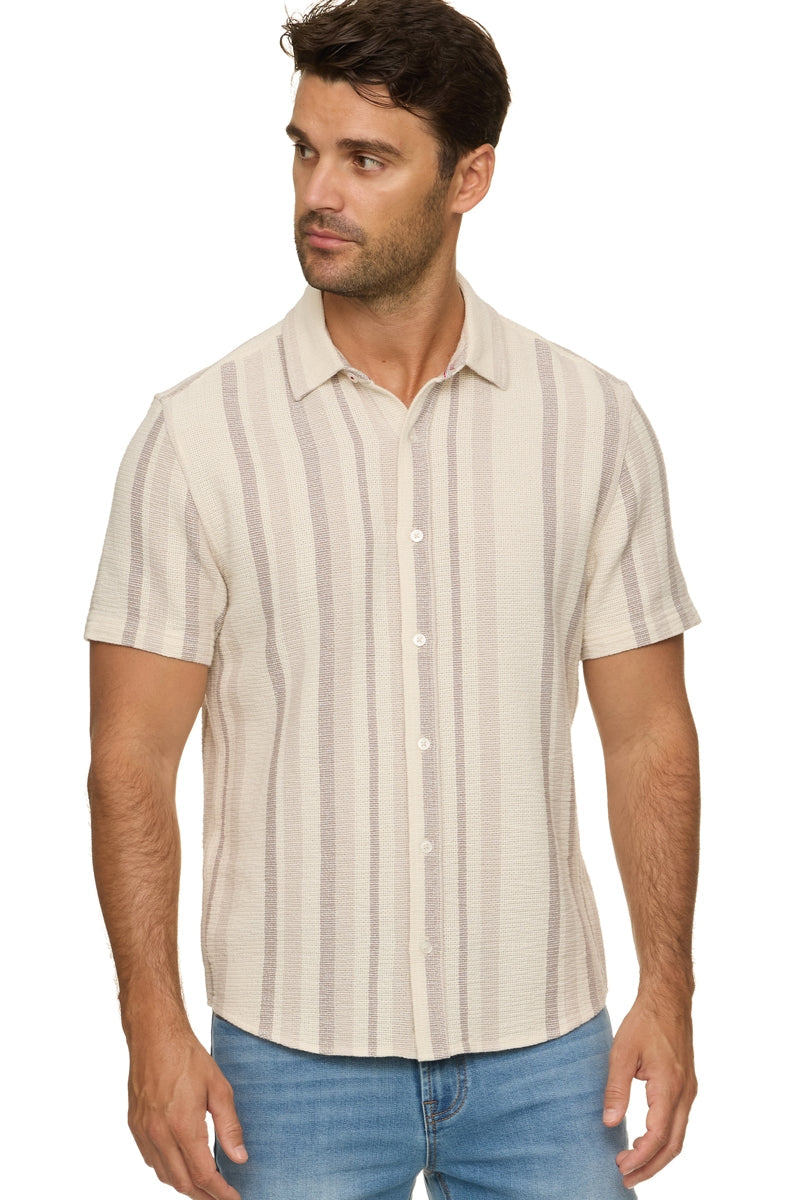 Other,Flag & Anthem, Flag & Anthem Cream Striped Textured Shirt, Cream, Small-40-TagSMedium-43-TagMLarge-47-TagLExtra Large-51-TagXLExtra Extra Large-54-TagXXL
