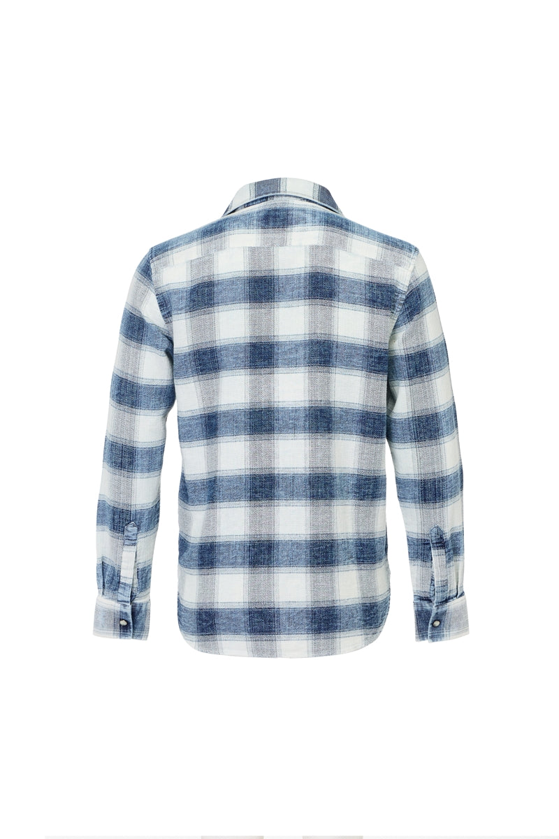 Wholesale,American Heritage, American Heritage Indigo/White Plaid Flannel Shirt, Blue, Medium-45-TagMLarge-48-TagLExtra Large-51-TagXL