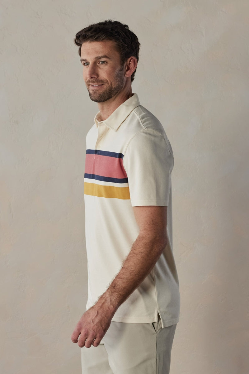 Wholesale,The Normal Brand, The Normal Brand Cream Mineral Red Stripe Chip Pique Polo, Cream, Medium-41-TagMLarge-43-TagLLarge-46-TagLExtra Large-46-TagXLExtra Extra Large-51-TagXXL