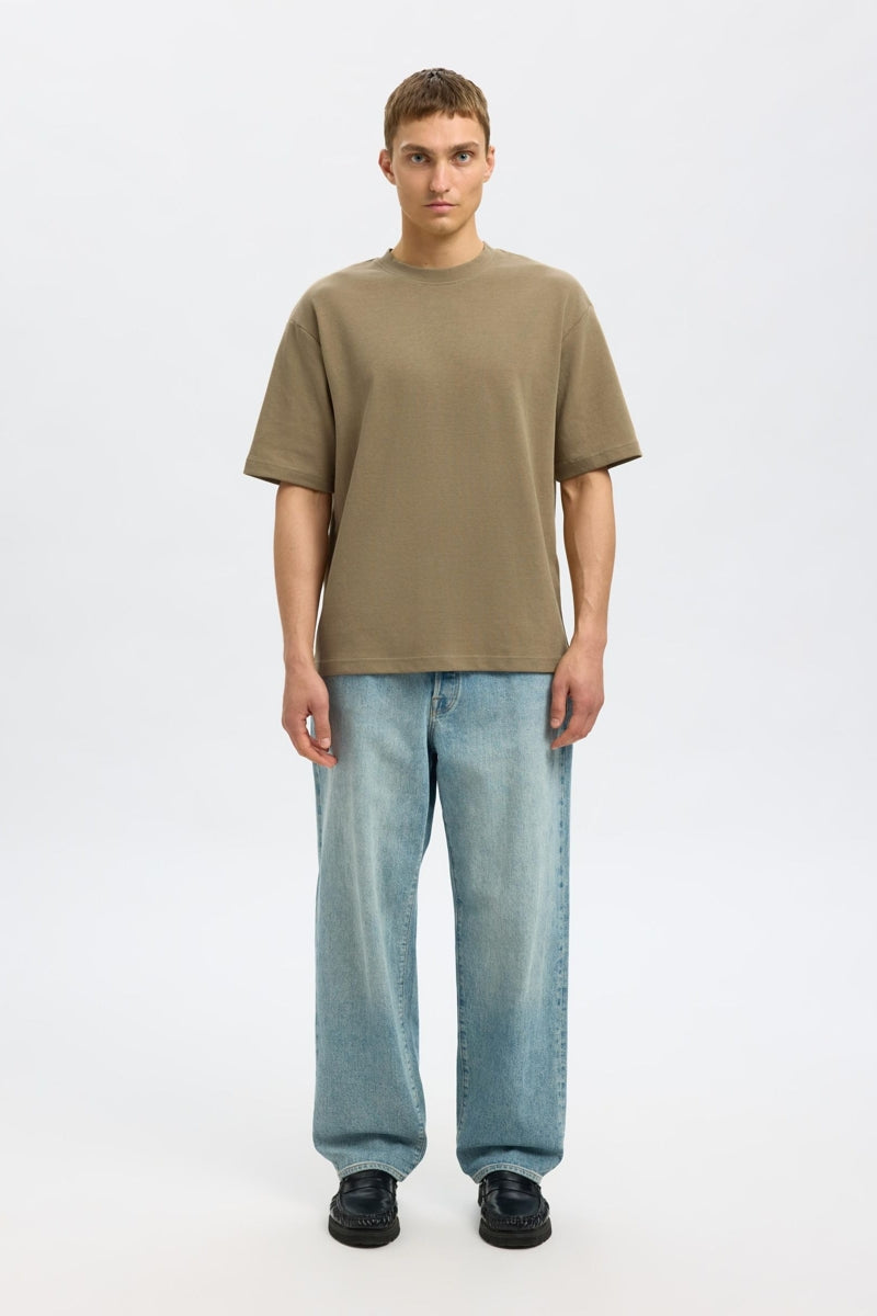 Wholesale,Selected Homme, Selected Homme Olive Dropped Shoulders T-Shirt, Green, Extra Large-50-TagXL