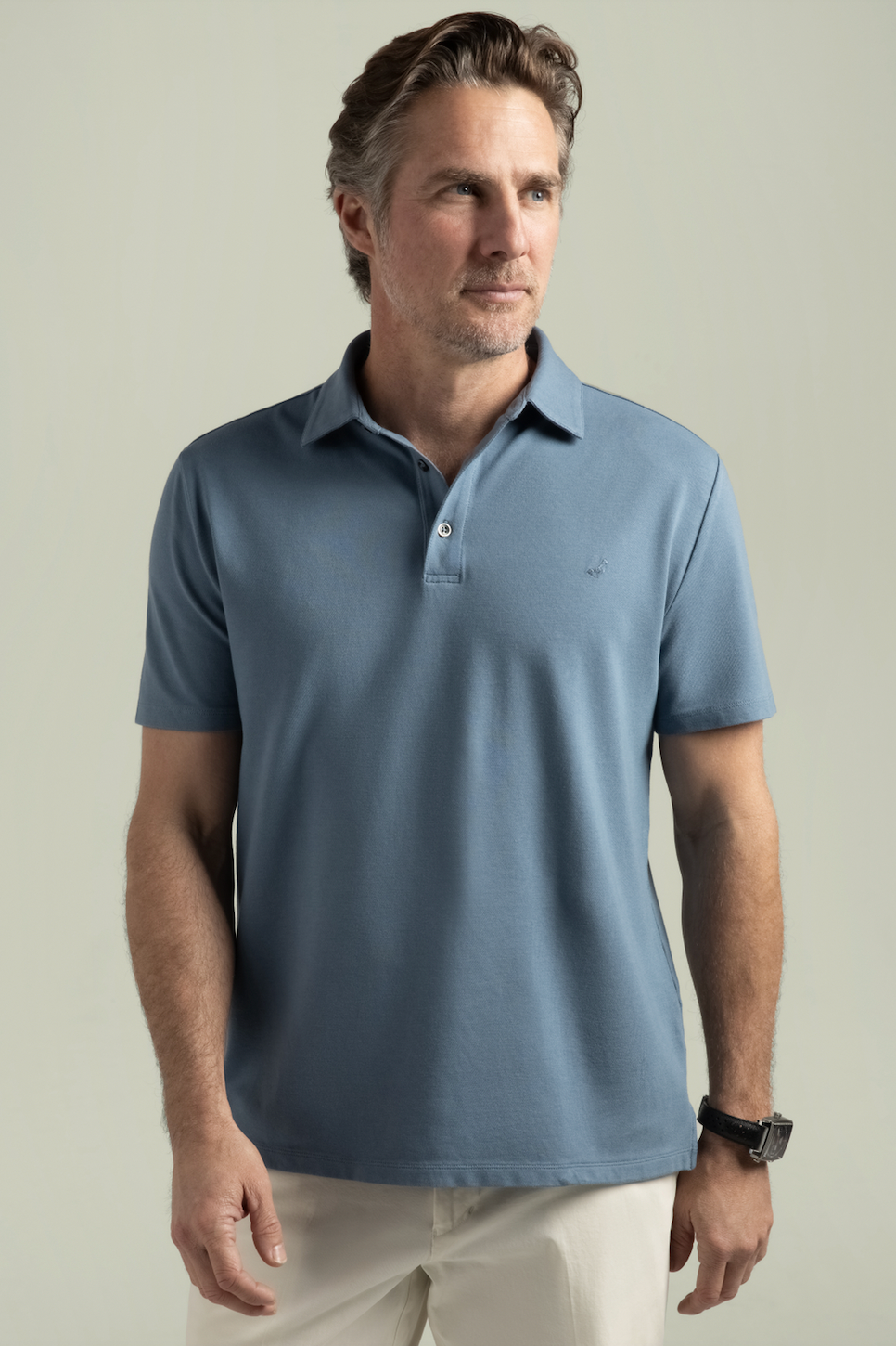 Brand Partner,HyperNatural, HyperNatural Blue Premium Bio-performance El Capitán Classic Fit Micro-Pique Polo with Hyper-Cool Jade, Blue, Medium-43-TagM