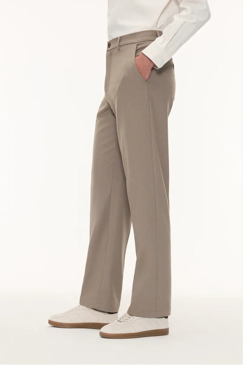 Direct From Brand,FYNE, FYNE Tan Wool-like Four-Way Stretch Suit Pants, Tan, 36W-29L-TagL