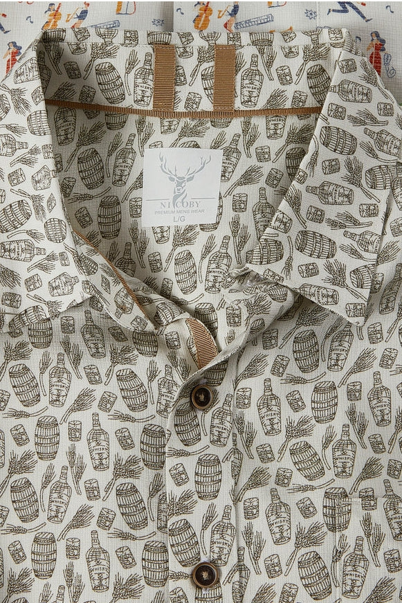 Wholesale,Nicoby Age of Wisdom, Nicoby Age of Wisdom White Modal Textured Print Shirt, White, Small-42-TagSMedium-44-TagMLarge-46-TagLExtra Large-48-TagXLExtra Extra Large-51-TagXXL