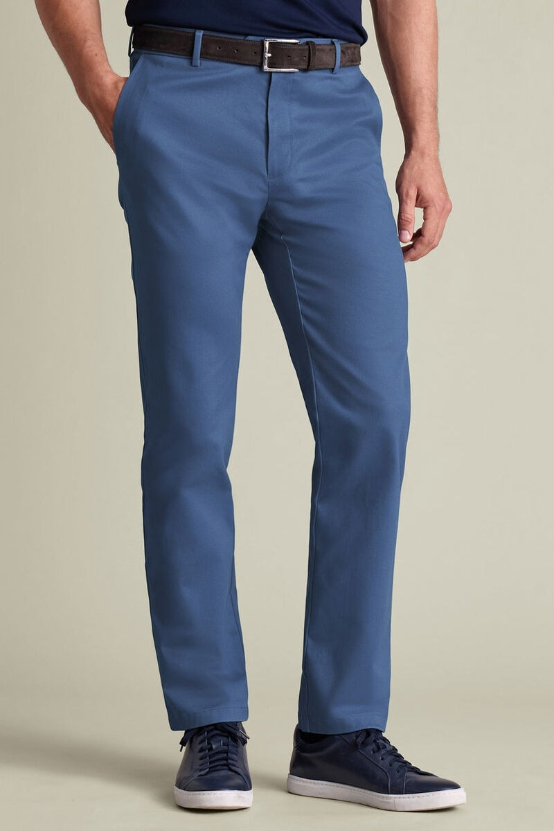 Wholesale,Charles Tyrwhitt, Charles Tyrwhitt Mid Blue Slim Fit Chino Pant, Blue, 34W-32L-Tag34