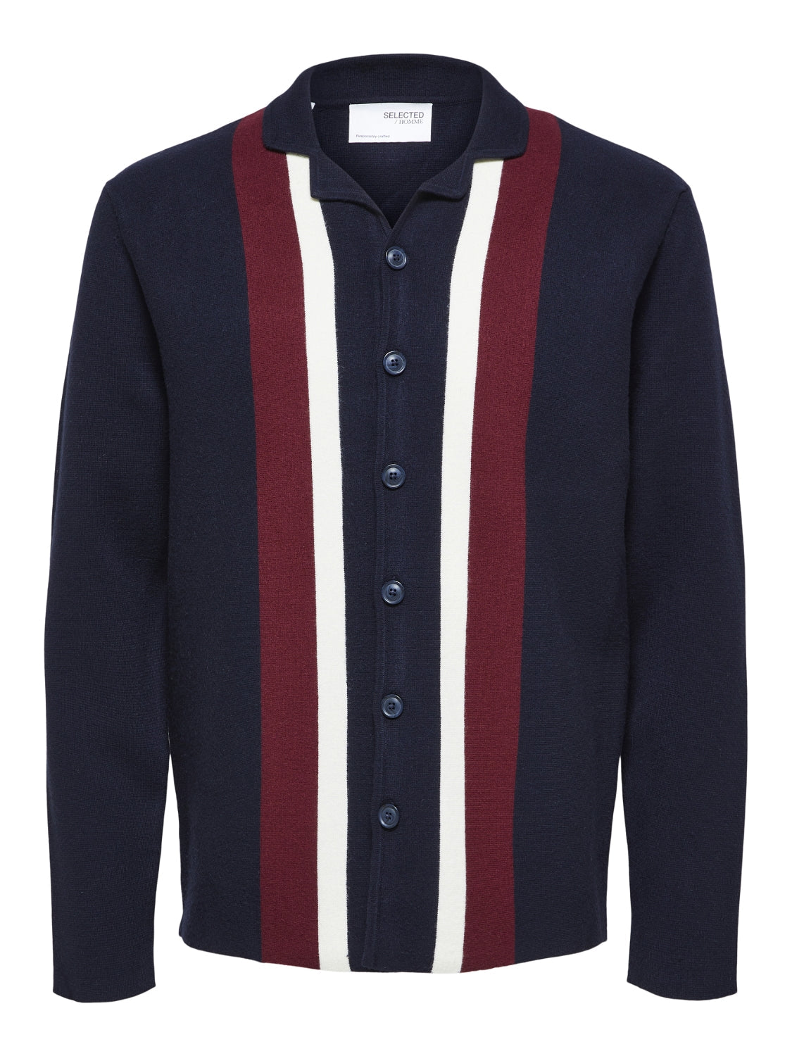 Wholesale,Selected Homme, Selected Homme Stripe Sweater Cardigan, Blue, Small-38-TagSMedium-40-TagM