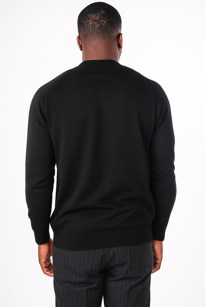 Brand Partner,R2 Amsterdam, Jakamen Black Quarter Zip Pullover, Black, Extra Large-47-TagXXLLarge-45-TagXLExtra Large-45-TagXLExtra Large-46-TagXLLarge-44-TagLMedium-42-TagMMedium-40-TagMMedium-44-TagM