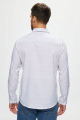 Julian & Mark White Geo Stretch Long Sleeve Shirt