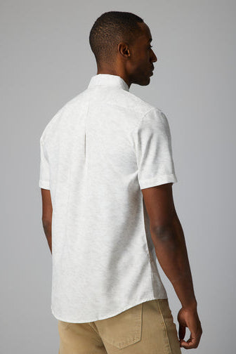 Faire,Julian & Mark, Julian & Mark White Abstract Print Short Sleeve Shirt, White, Large-46-TagL
