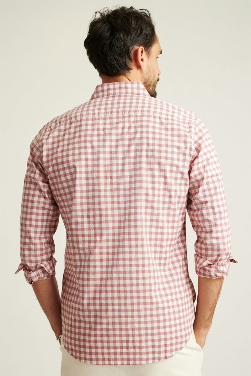 Wholesale,Bonobos, Bonobos Rose Pink Gingham Print Stretch Shirt, Pink, Extra Large-49-TagXL