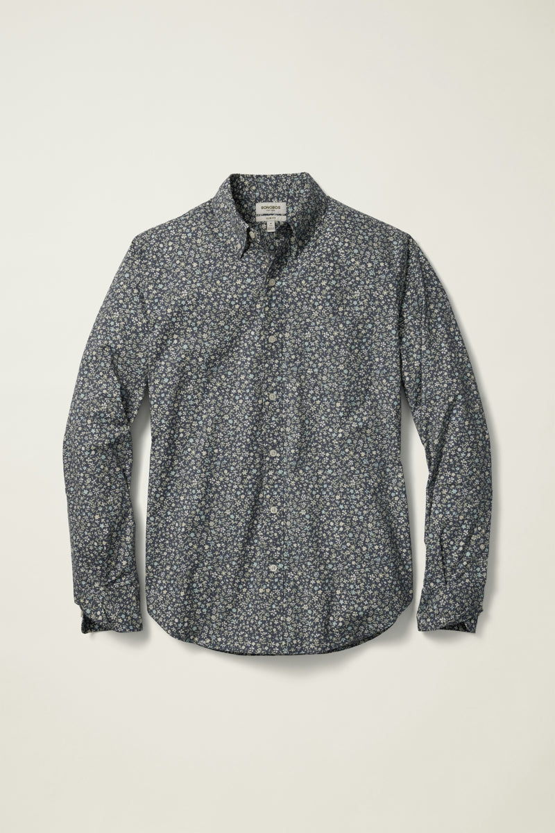 Wholesale,Bonobos, Bonobos Washed Green/Navy Prescott Floral Print Stretch Shirt, Green, Small-40-TagSMedium-43-TagMLarge-46-TagLExtra Large-49-TagXLExtra Extra Large-52-TagXXL