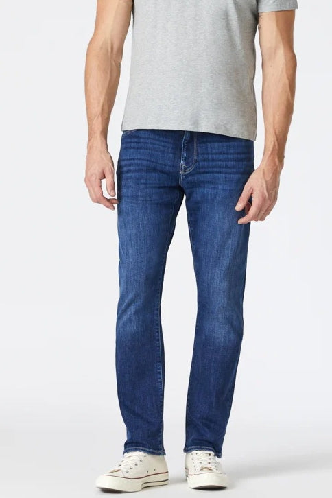 Wholesale,Mavi, Mavi Dark Used Brushed Feather Blue Zach Straight Leg Jeans, Blue, 34W-34L-Tag34