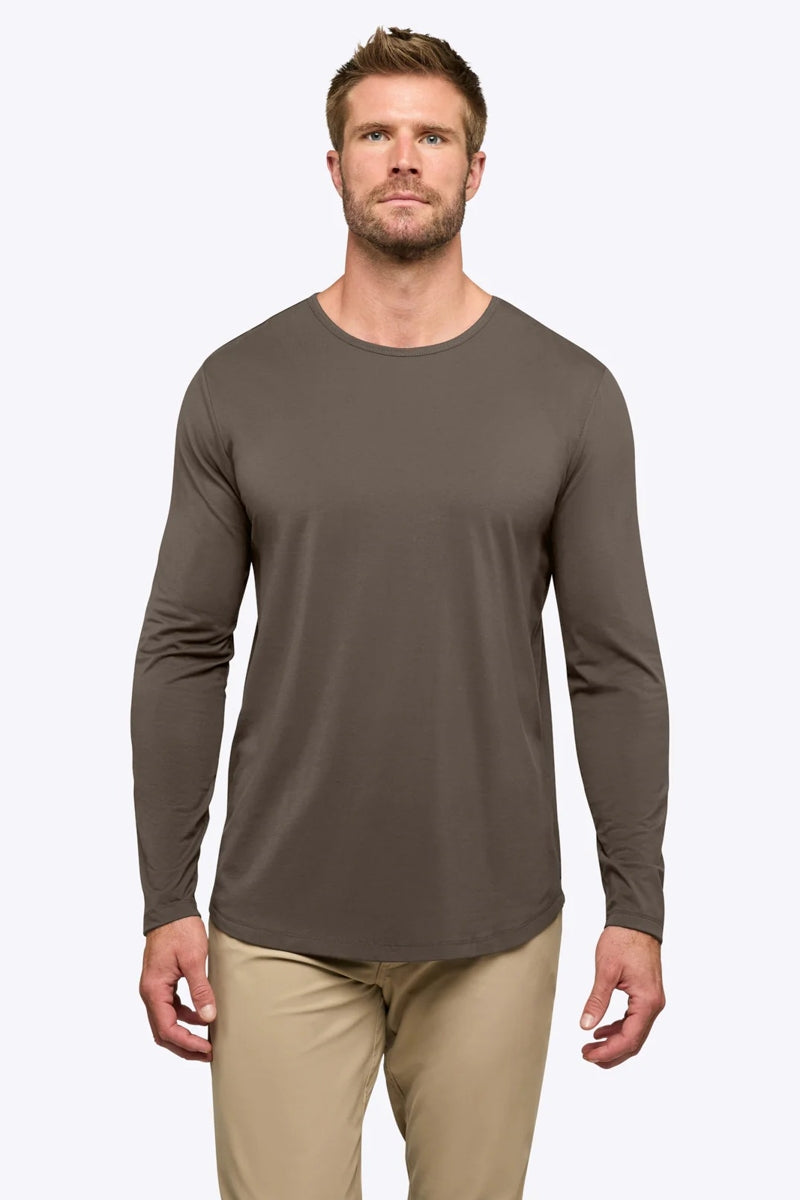 Wholesale,CUTS, CUTS Dark Olive Curve-Hem Buttery Soft Tee, Green, Small-39-TagSMedium-41-TagMLarge-43-TagLExtra Large-45-TagXLExtra Extra Large-47-TagXXL