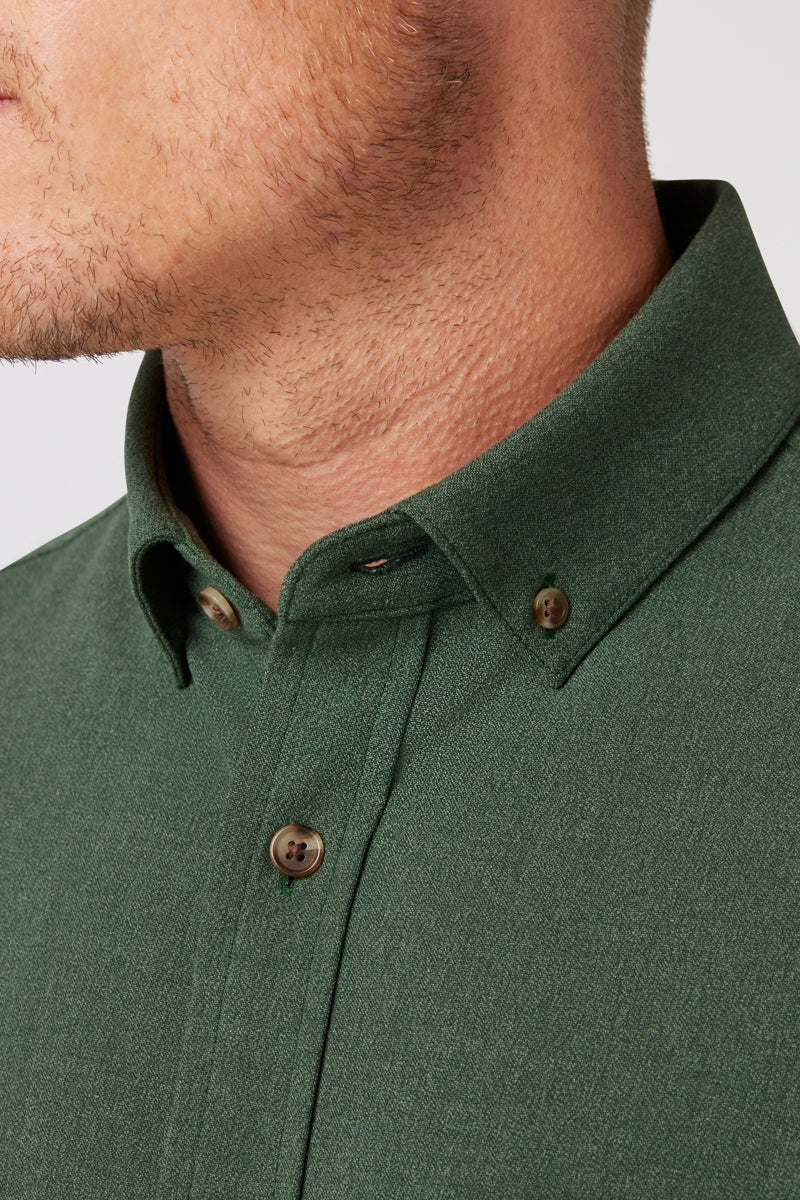 Wholesale,Mizzen + Main, Mizzen + Main Spruce Heather Trim Flannel Shirt, Green, Extra Large-48-TagXL