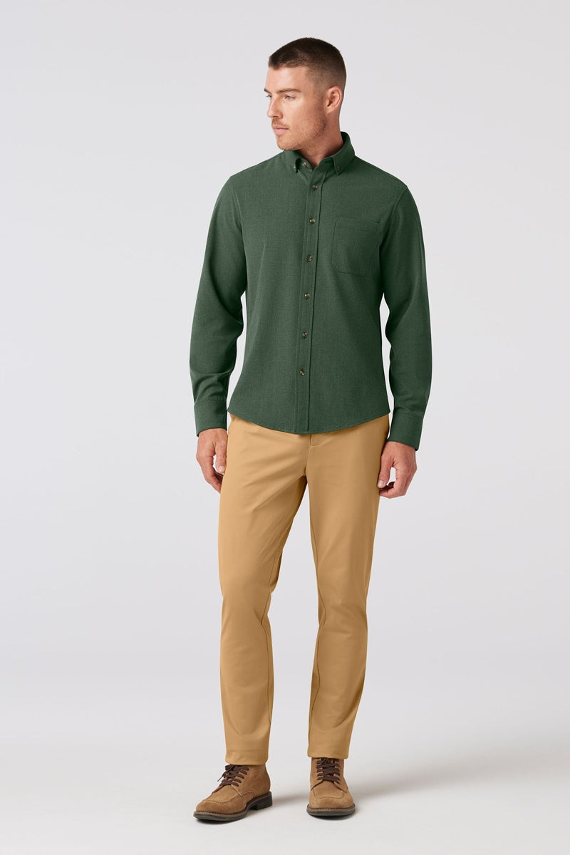 Wholesale,Mizzen + Main, Mizzen + Main Spruce Heather Trim Flannel Shirt, Green, Small-40-TagSMedium-42-TagMLarge-46-TagLExtra Large-48-TagXLExtra Extra Large-52-TagXXL