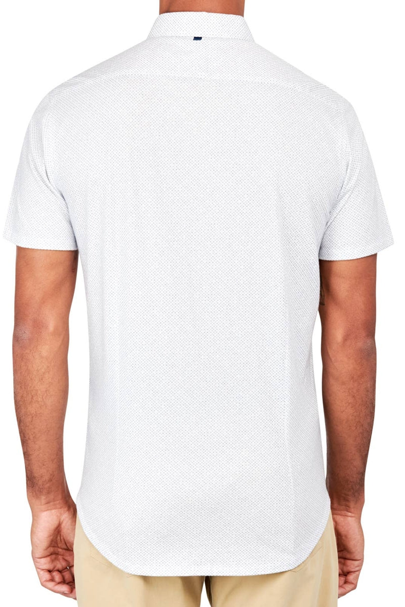 Faire,W.R.K., W.R.K Grey Diamond Reworked Print Short Sleeve Button Up Shirt, Grey, Medium-42-TagMLarge-44-TagL