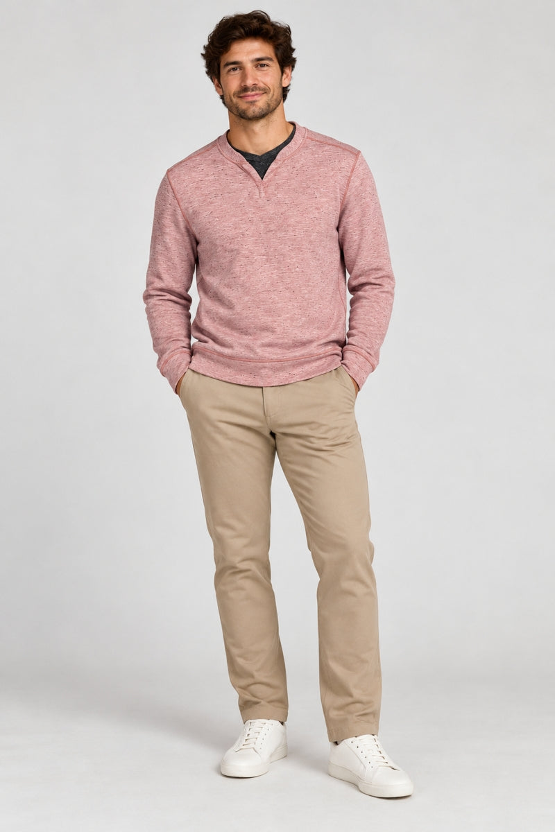 Wholesale,Nicoby Age of Wisdom, Nicoby Age of Wisdom Coral Melange Keyhole Sweatshirt, Pink, Medium-42-TagMLarge-45-TagLExtra Large-48-TagXLExtra Extra Large-52-TagXXL