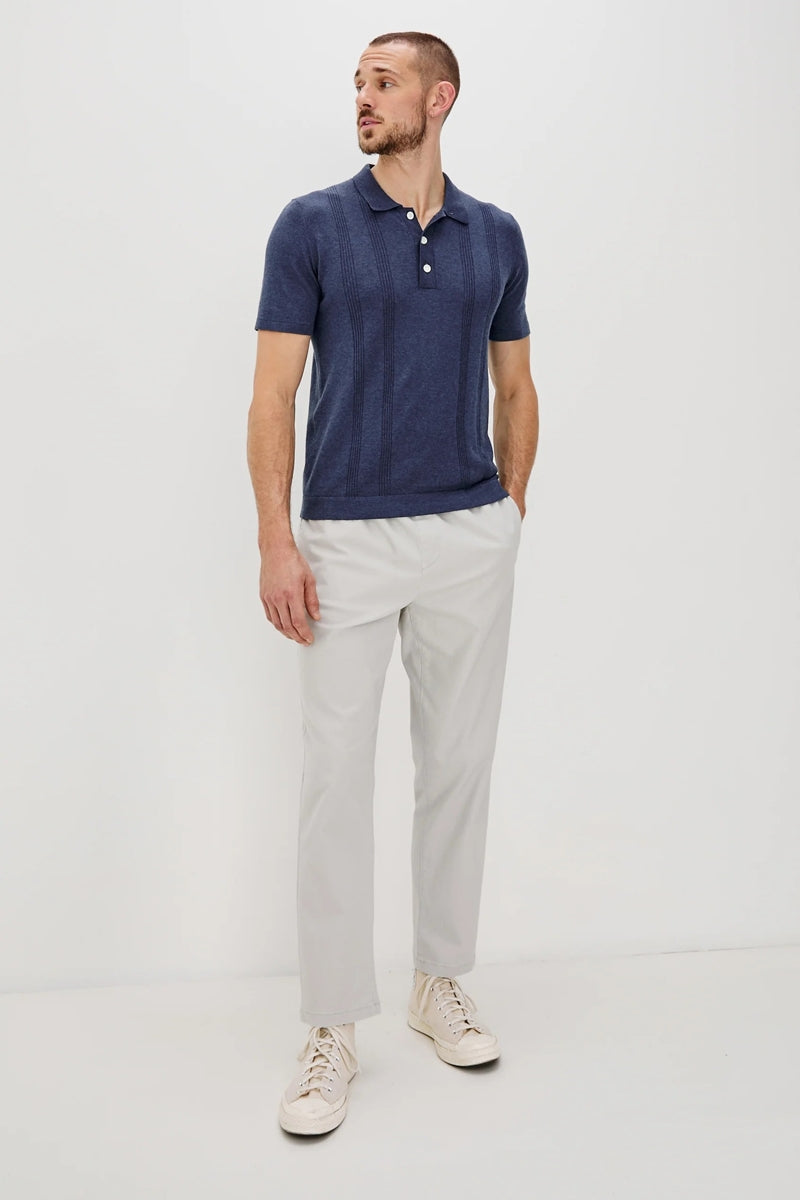 Wholesale,Rails, Rails Indigo Denim Striped Knit Polo, Blue, Small-39-TagSMedium-41-TagMLarge-43-TagLExtra Large-46-TagXL