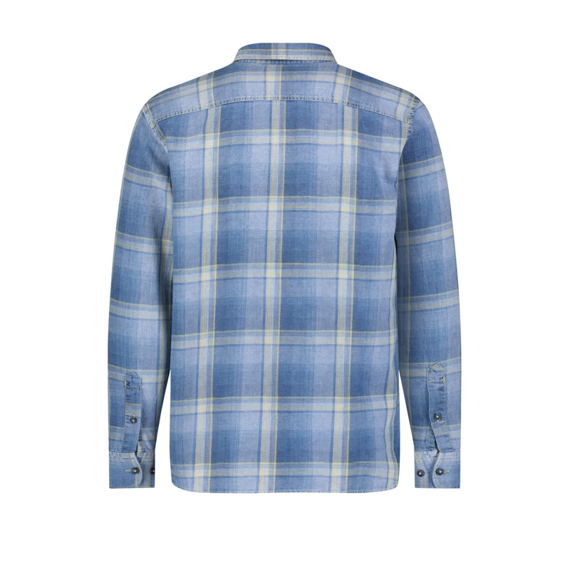 Wholesale,American Heritage, American Heritage Blue Denim All Way Stretch Overshirt, Blue, Medium-45-TagM