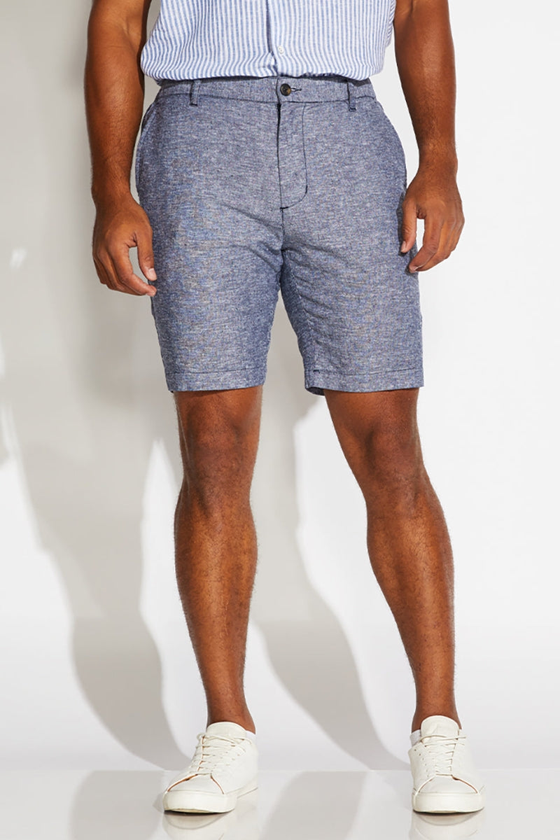 Civil Society Navy Linen Blend 8" Shorts