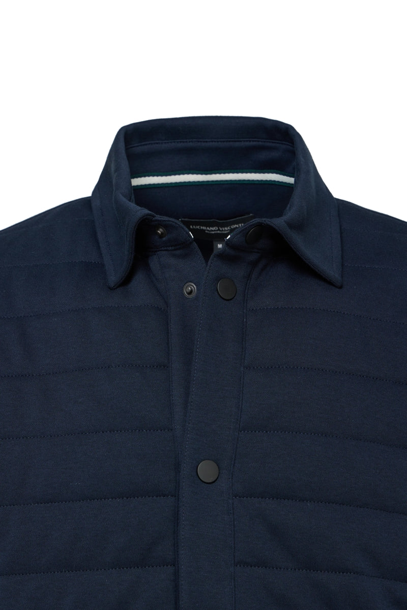 Wholesale,Luchiano Visconti, Luchiano Visconti Navy Quilted Jersey Knit Shacket, Blue, Medium-46-TagMLarge-48-TagLExtra Large-50-TagXLExtra Extra Large-52-TagXXLSmall-44-TagS