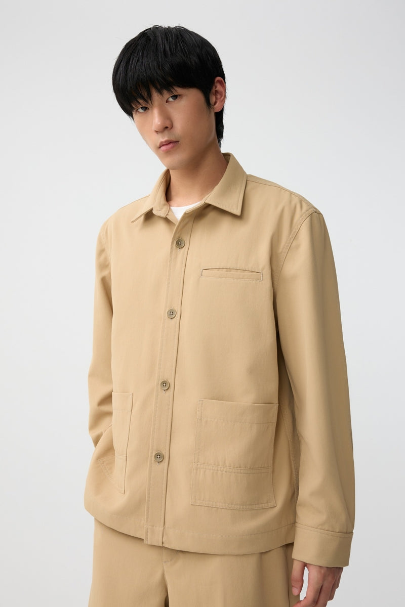 Direct From Brand,FYNE, FYNE Khaki UV Resistant Shacket, Tan, Medium-47-TagM