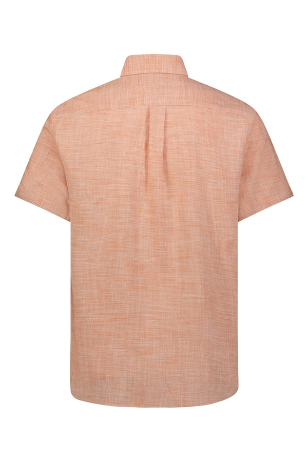 American Heritage Coral Heather Waffle Weave Short Sleeve Shirt