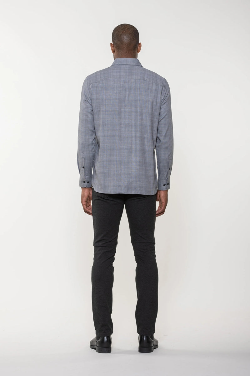 Wholesale,Luchiano Visconti, Luchiano Visconti Charcoal Tri Color Basket Weave Shirt, Grey, Extra Large-51-TagXL