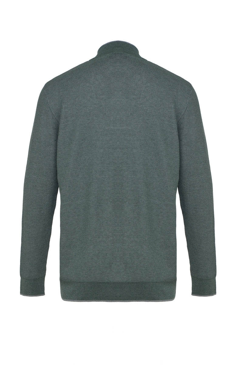 Wholesale,American Heritage, American Heritage Melange Green Two-Tone Waffle Mockneck Qtr Zip, Green, Small-42-TagS
