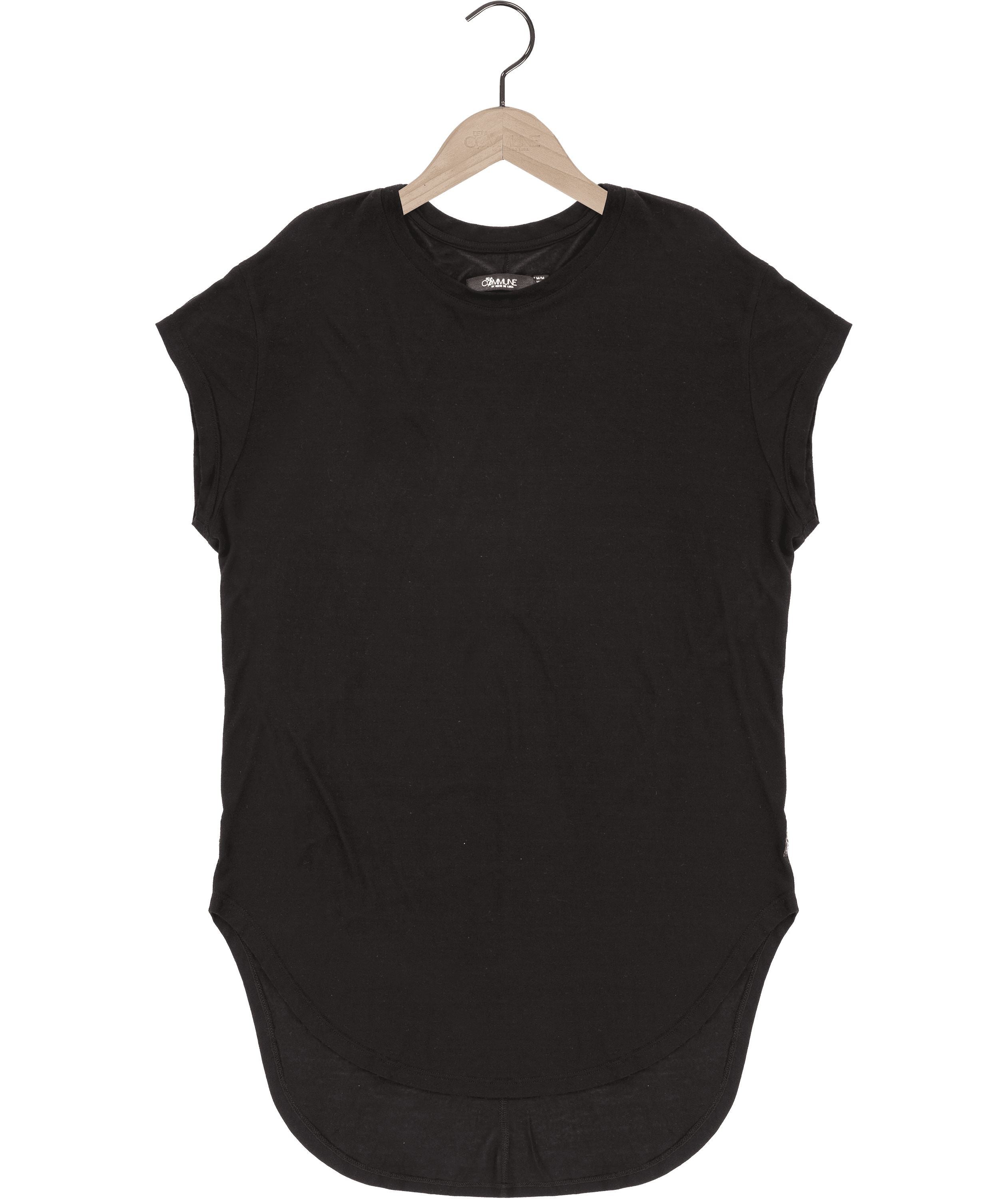 Taelor.Style, Reese De Luca Black Elongated Cap Sleeve T-Shirt, Black, Medium-39-TagM