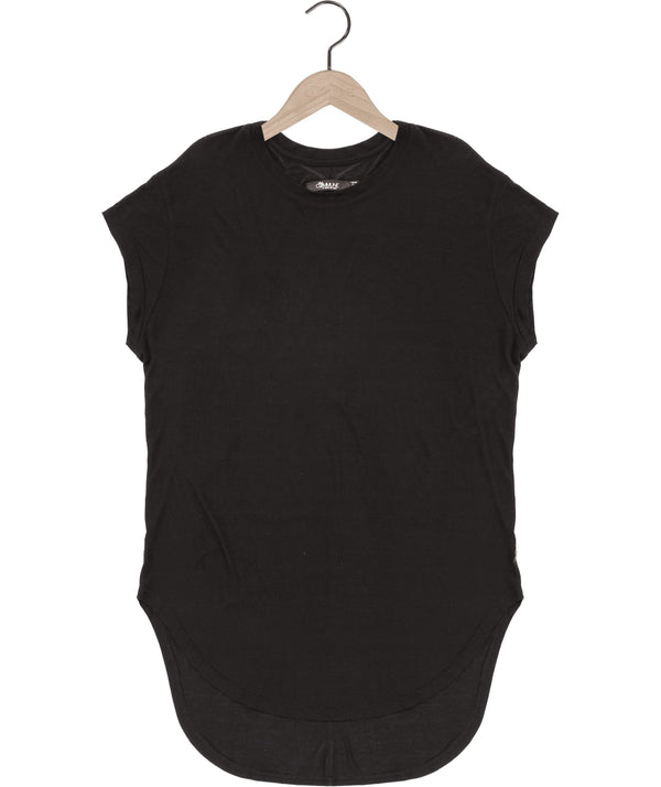 Reese De Luca Black Elongated Cap Sleeve T-Shirt