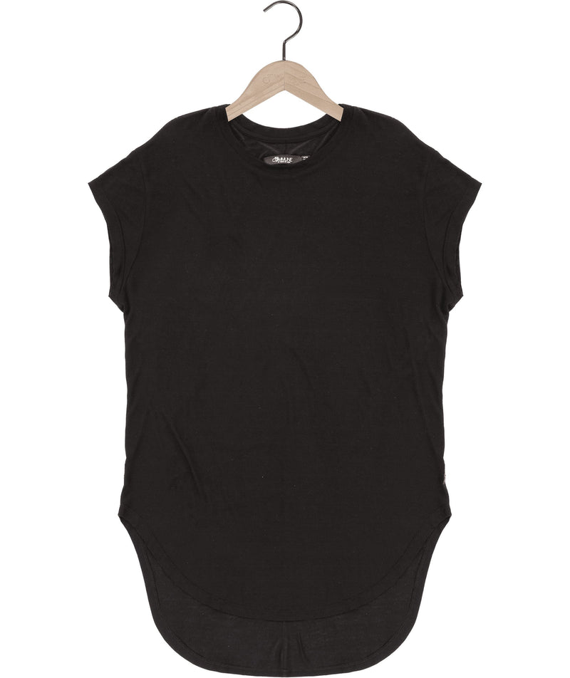 Reese De Luca Black Elongated Cap Sleeve T-Shirt