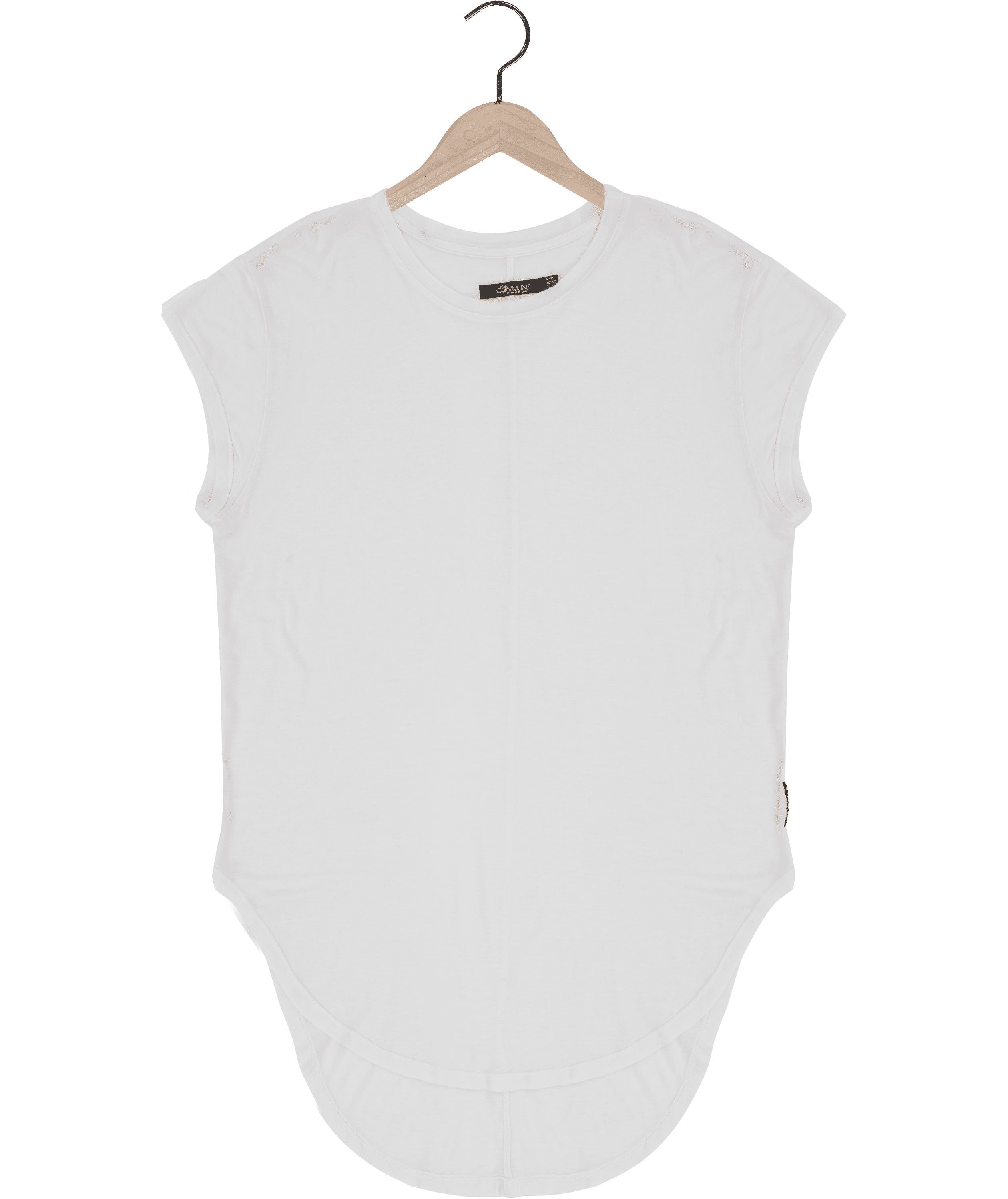 Brand Partner,Reesedeluca, Reese De Luca White Elongated Cap Sleeve T-Shirt, , 