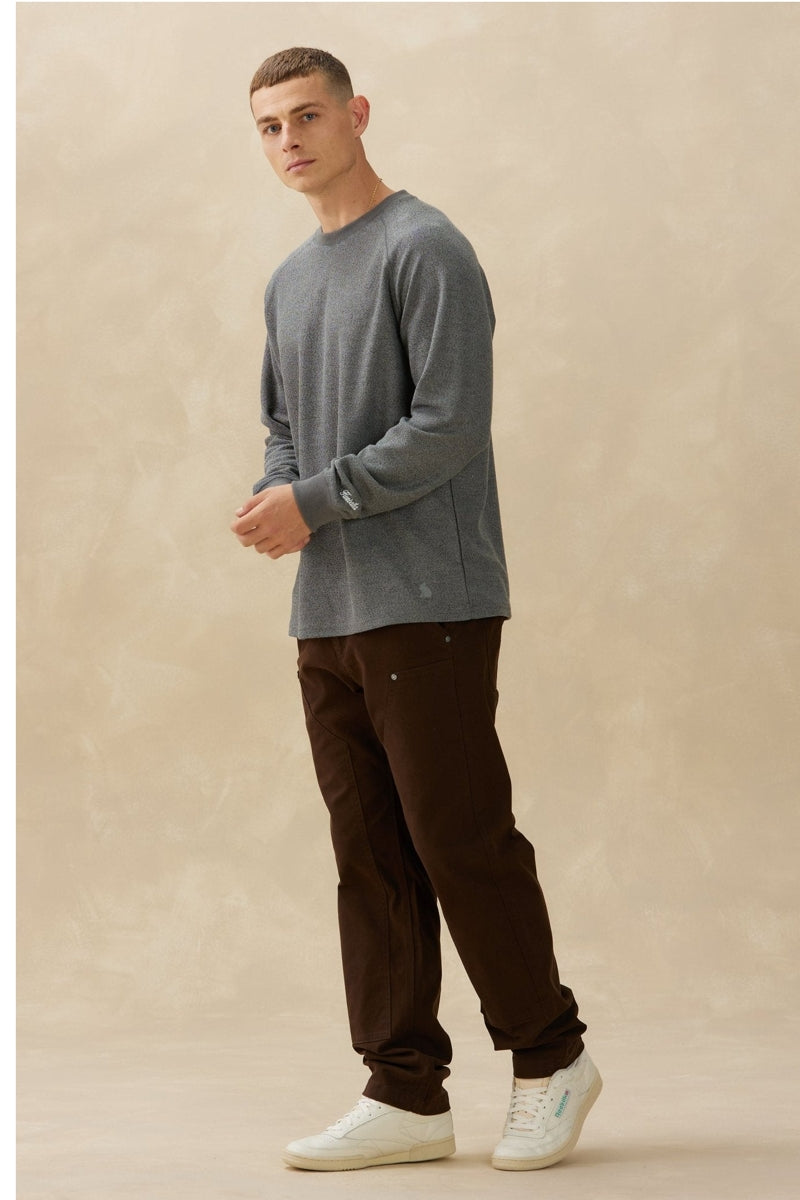 Wholesale,Kuwalla, Kuwalla Grey Marled Crewneck Thermal, Grey, Small-42-TagS