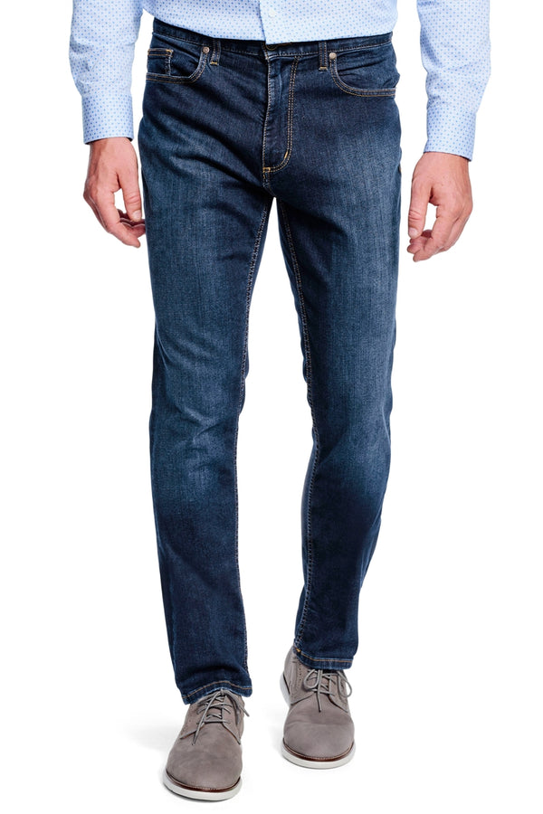 Johnston & Murphy Medium Wash Stretch Straight Leg Jeans