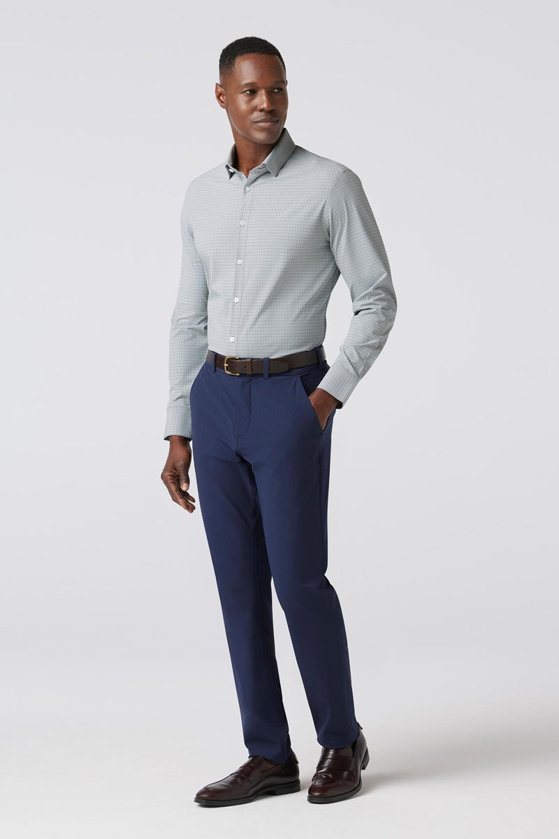 Wholesale,Mizzen + Main, Mizzen + Main Aluminum Grey Plaid Trim Dress Shirt, Grey, Large-46-TagL