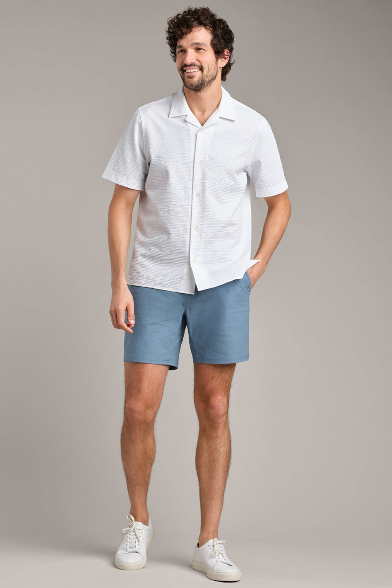 Wholesale,Rhone, Rhone White Seersucker Knit Camp Collar Shirt, White, Extra Large-51-TagXL
