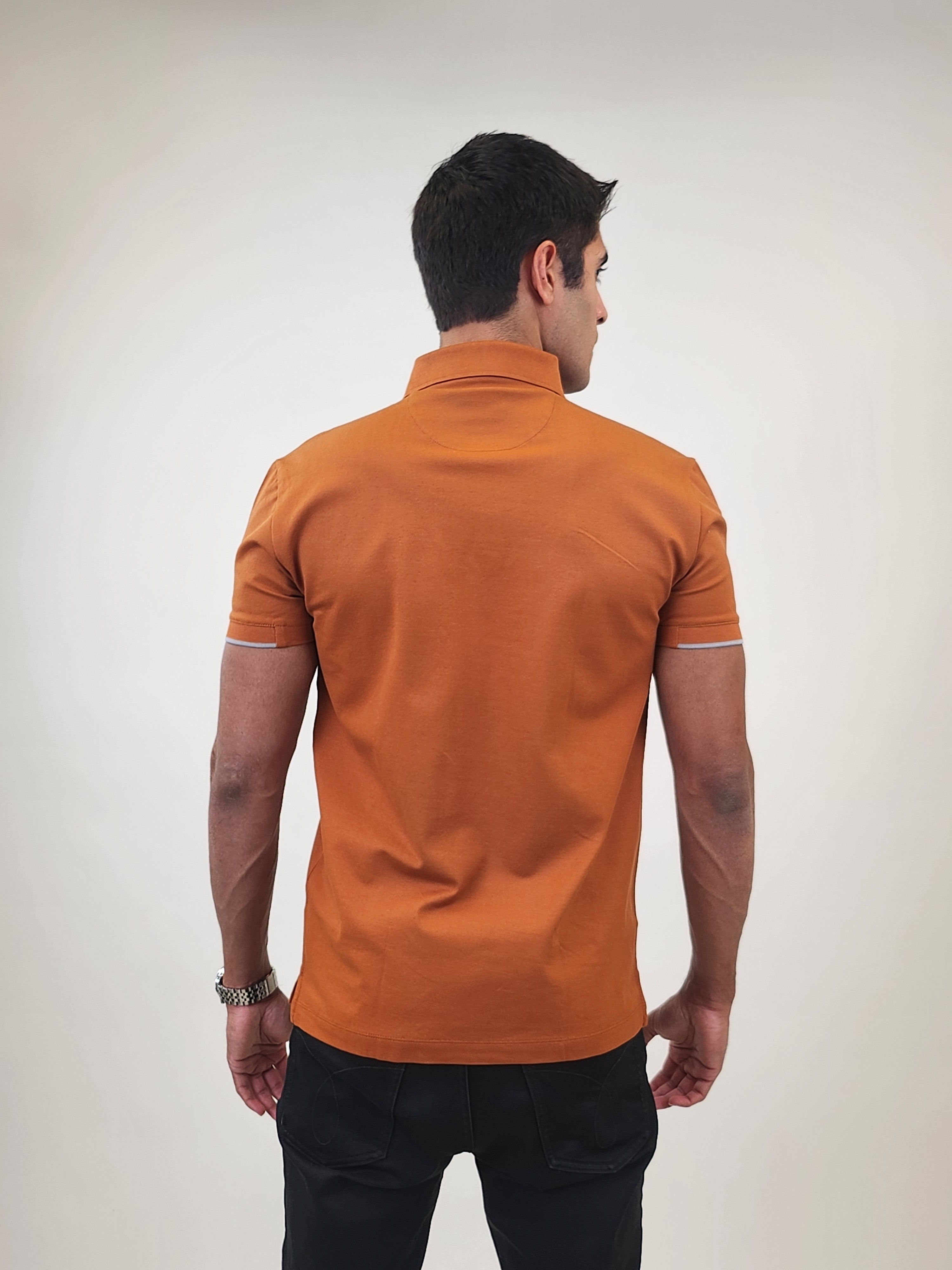 Brand Partner,R2 Amsterdam, R2 Amsterdam Pumpkin Solid Polo, Orange, Large-42-TagL