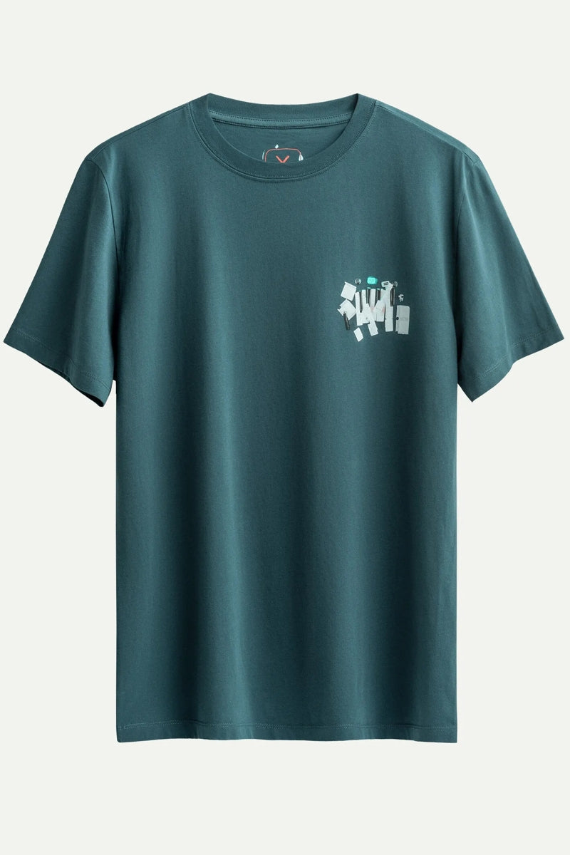 Wholesale,KAFT, KAFT Ocean Blue Graphic T-Shirt, Blue, Large-46-TagL