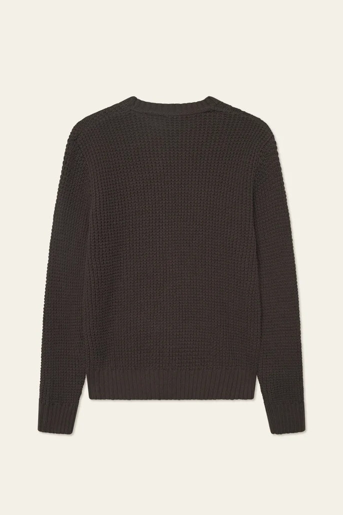 Wholesale,Les Deux, Les Deux Brown Waffle Weave Crewneck Knit Sweater, Brown, Medium-48-TagM