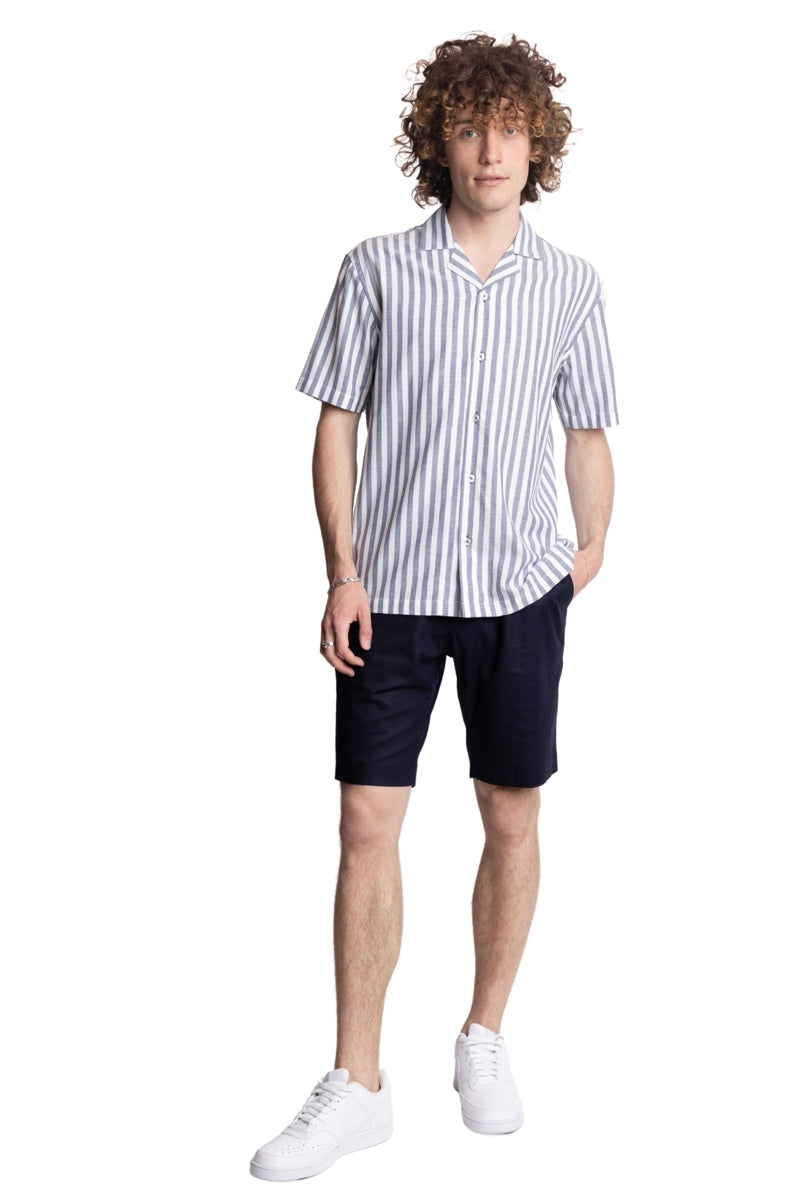 Wholesale,Paisley & Gray, Paisley & Gray Navy/White Herringbone Stripe Shirt, Blue, Extra Large-48-TagXL