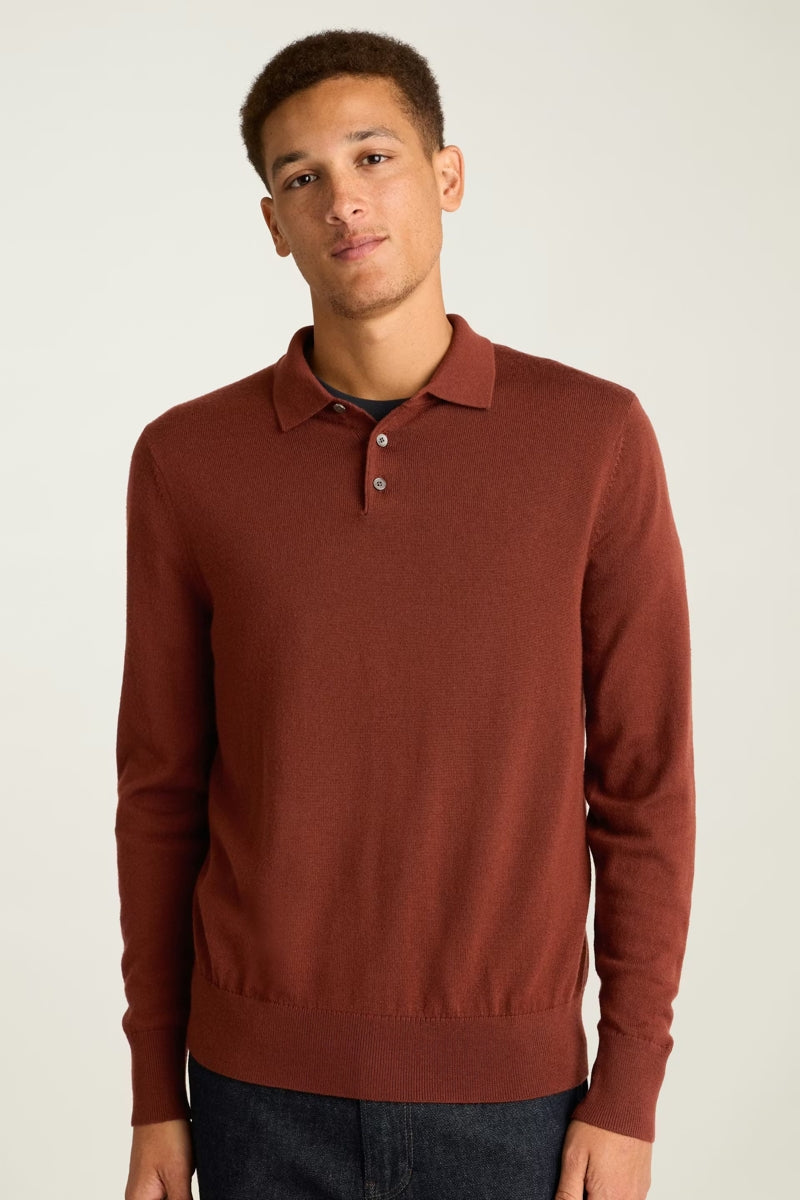 Wholesale,Bonobos, Bonobos Dark Amber Merino Wool Sweater Polo, Brown, Extra Extra Large-51-TagXXLExtra Large-48-TagXLMedium-42-TagMSmall-40-TagSLarge-45-TagL