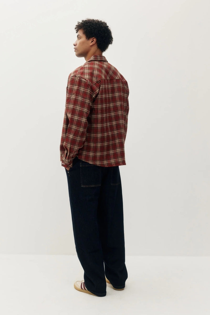 Wholesale,Kuwalla Tee, Kuwalla Tee Burnt Orange Plannel Wool Blend Overshirt, Orange, Small-42-TagSMedium-44-TagMLarge-46-TagLExtra Large-49-TagXLExtra Extra Large-51-TagXXL