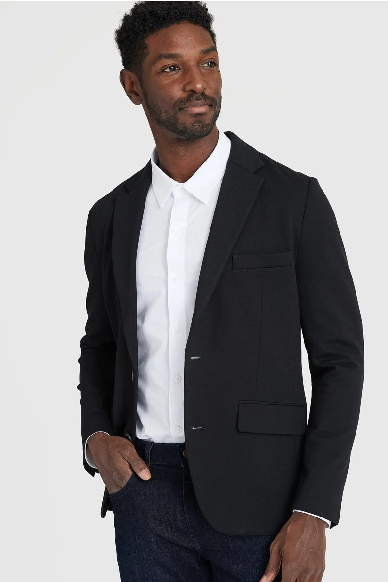 Faire,True Classic, True Classic Black Comfort Knit Blazer, Black, Extra Extra Large-48-Tag46