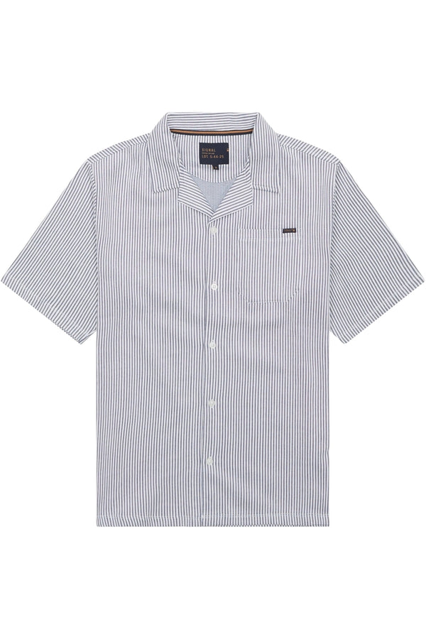 Signal Clothing Navy with White Striped Textured Shirt