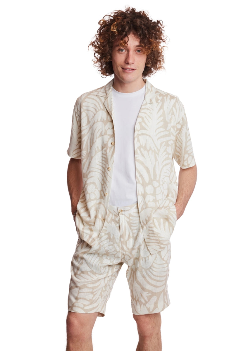 Wholesale,Paisley & Gray, Paisley & Gray Tan & Cream Abstract Print Shirt, Tan, Small-42-TagSMedium-44-TagMLarge-46-TagLExtra Large-48-TagXLExtra Extra Large-50-TagXXL