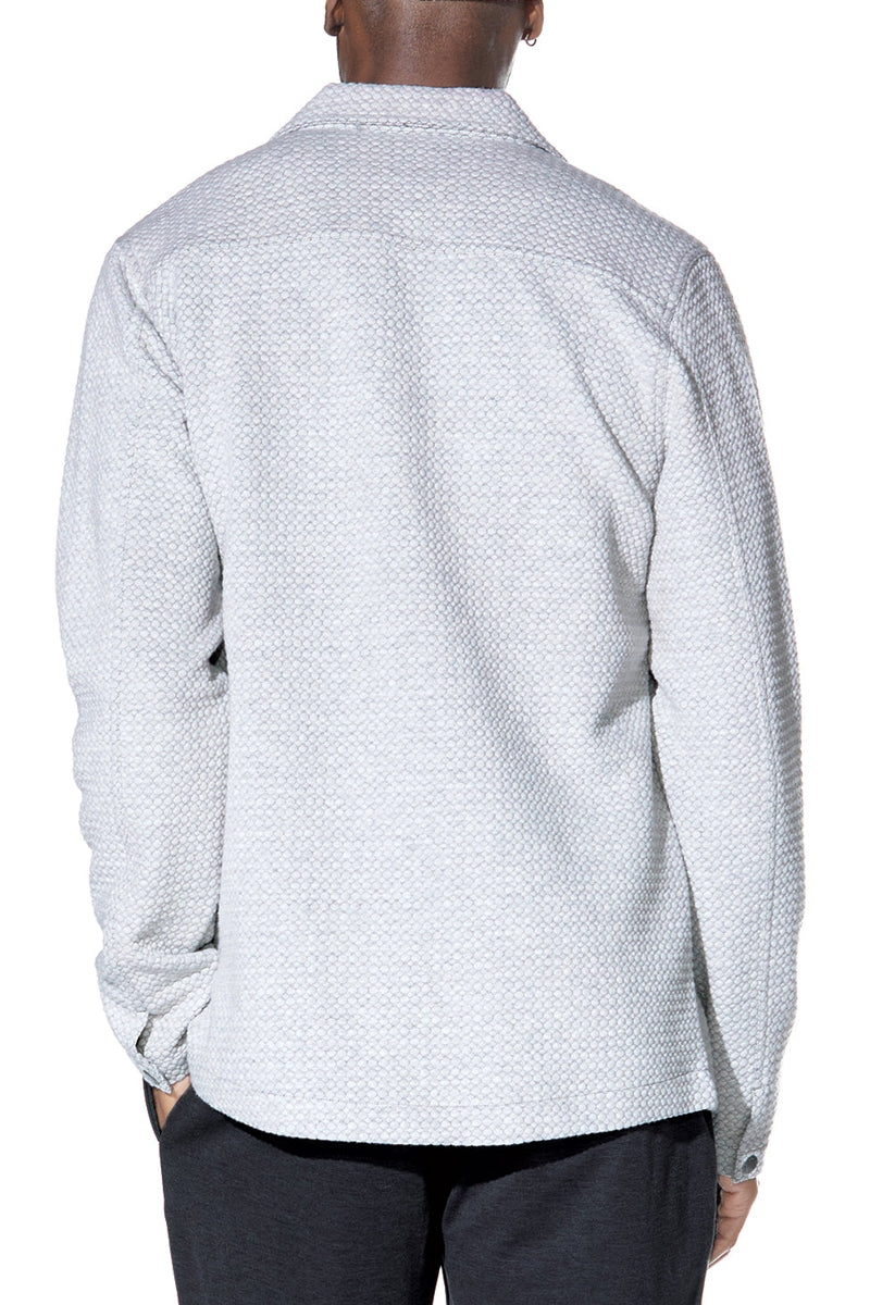 Civil Society Heather Light Grey Jacquard Knit Shacket